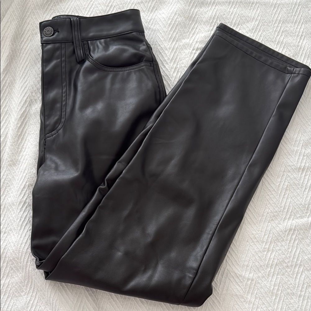 Madewell Faux Leather straight leg pants